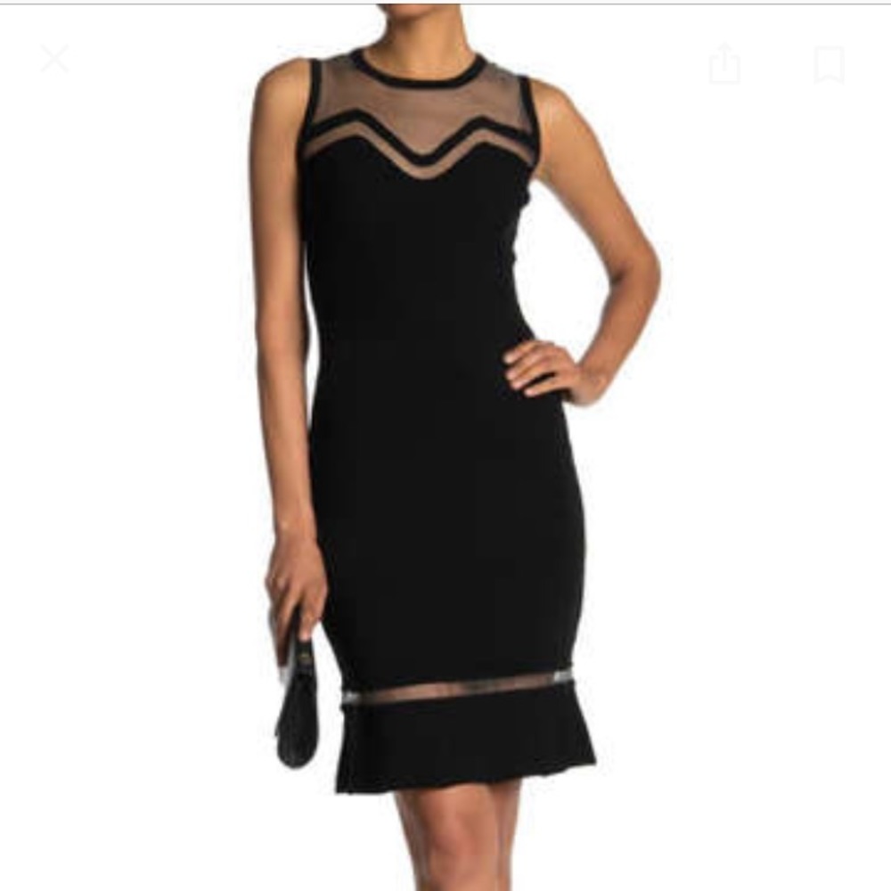 Elie Tahari Saskia Sweater Dress- Black in XL